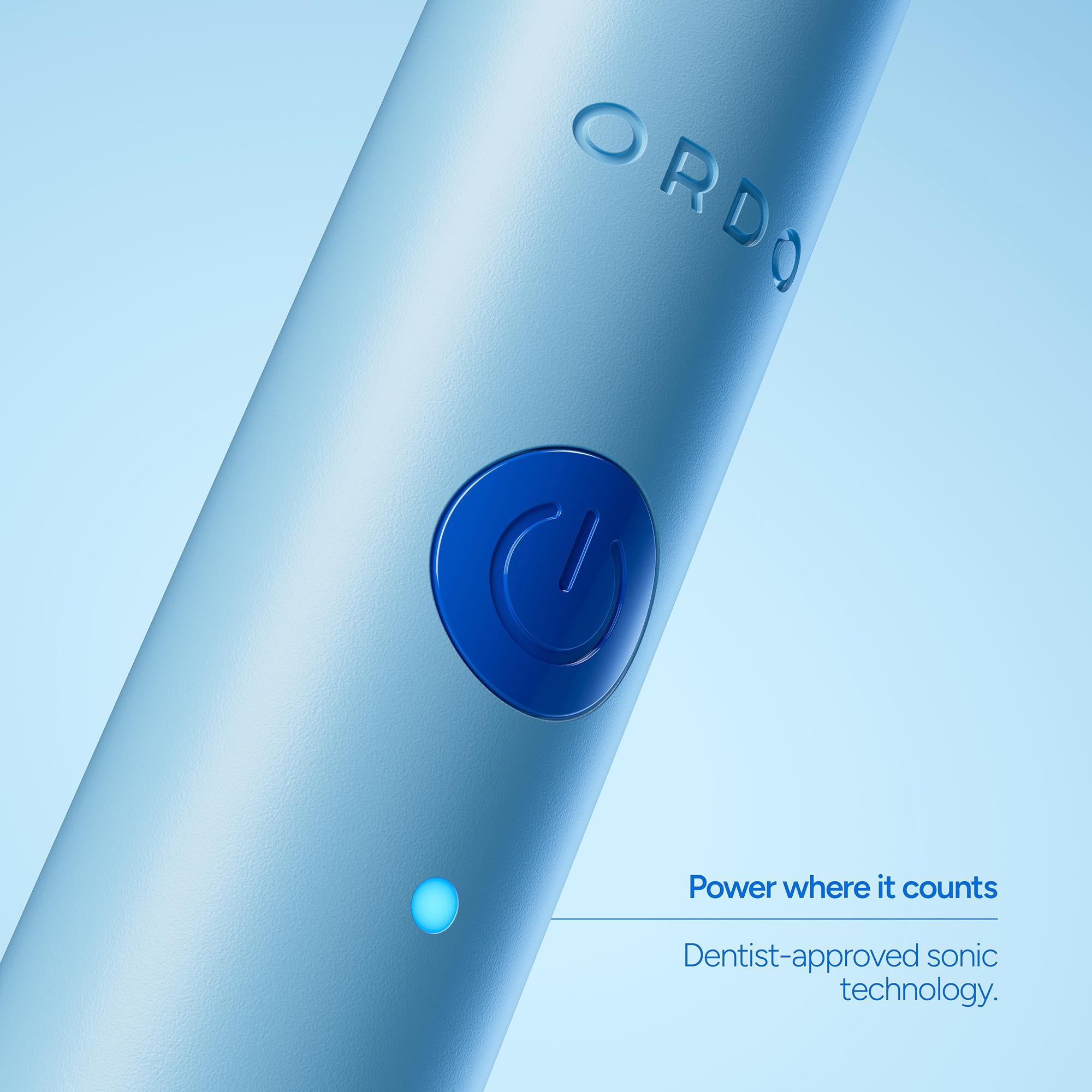 Ordo Sonic Edge Cobalt Breeze rechargeable toothbrush, imported from the UK