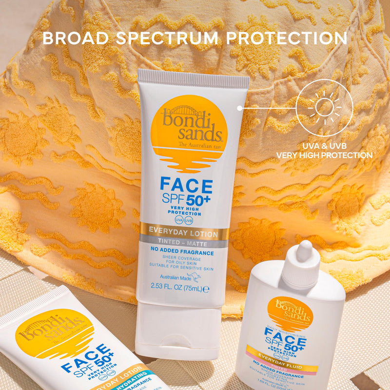 Bondi Sands face sunscreen SPF 50+ tinted matte 75ml (British brand)