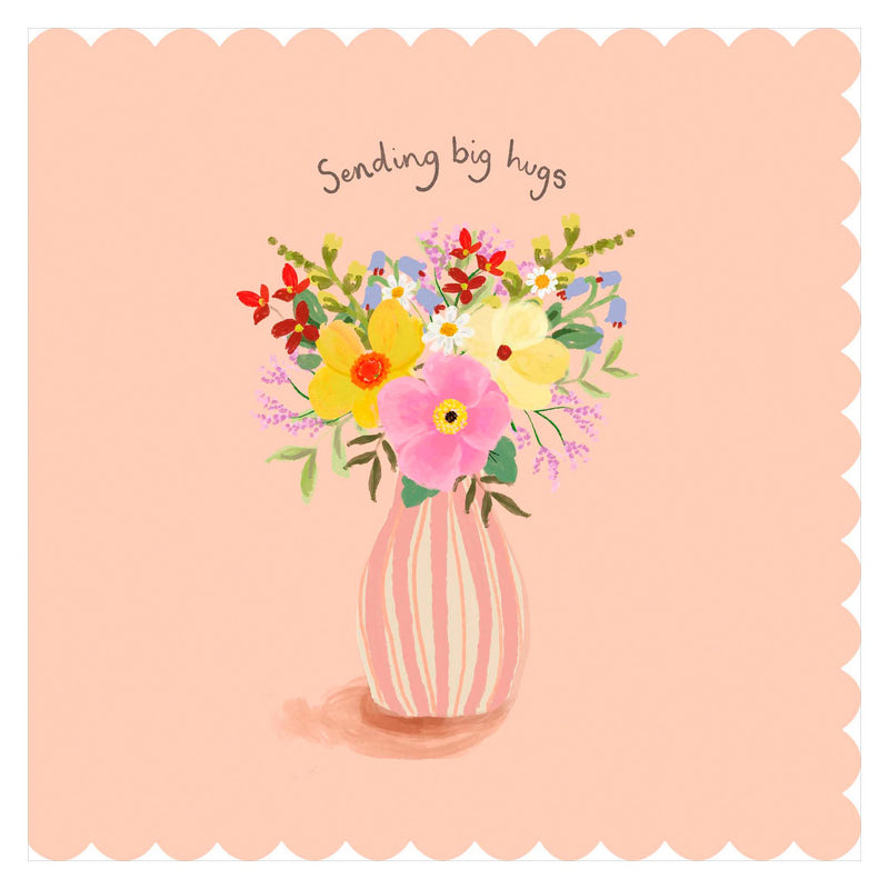 Carlton greeting card Thinking of You vase flowers 15.9cm - British product