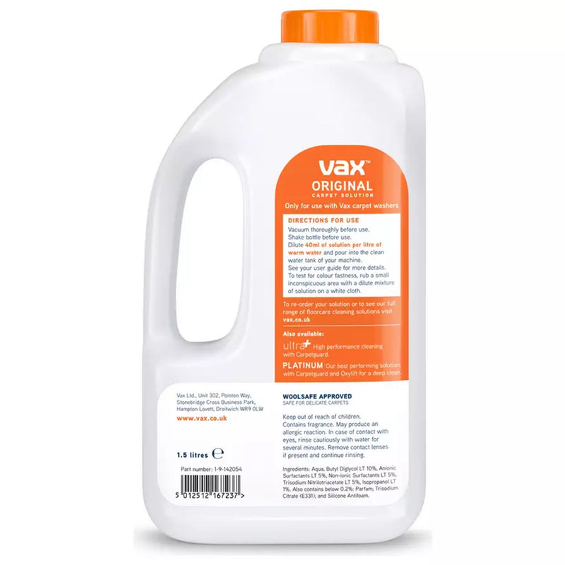 Vax Original Pet Carpet Cleaning Solution 1.5 Litre (British brand)