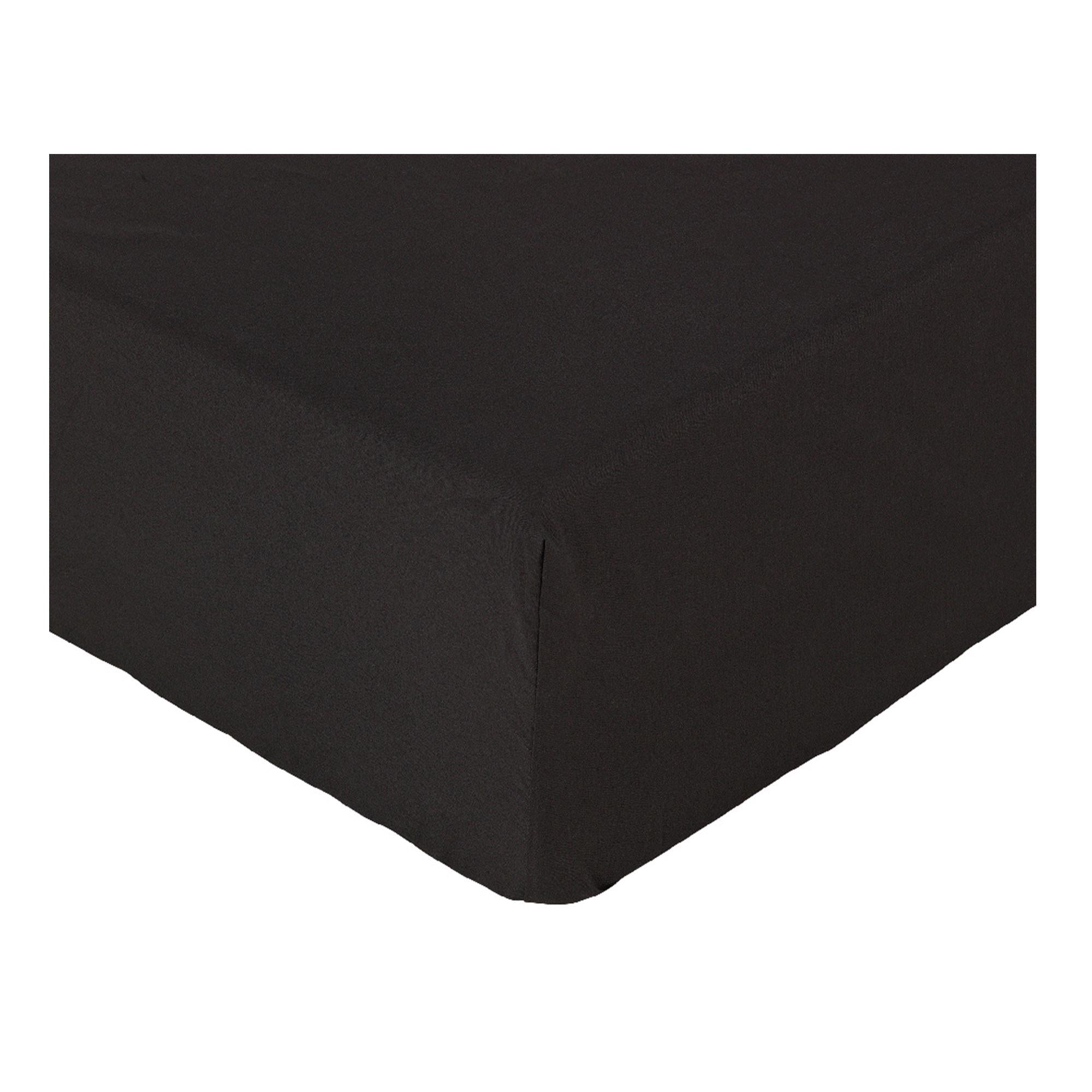 Fitted Bed Sheet in Black Made from 60% Cotton and 40% Polyester