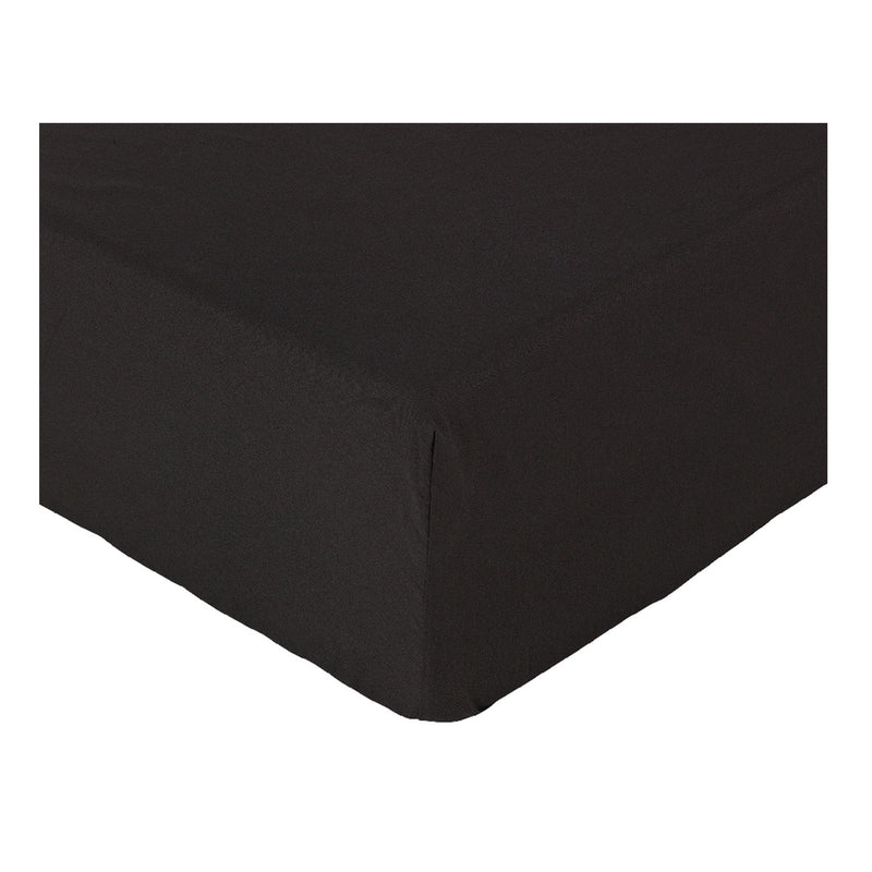 Fitted Bed Sheet in Black Made from 60% Cotton and 40% Polyester