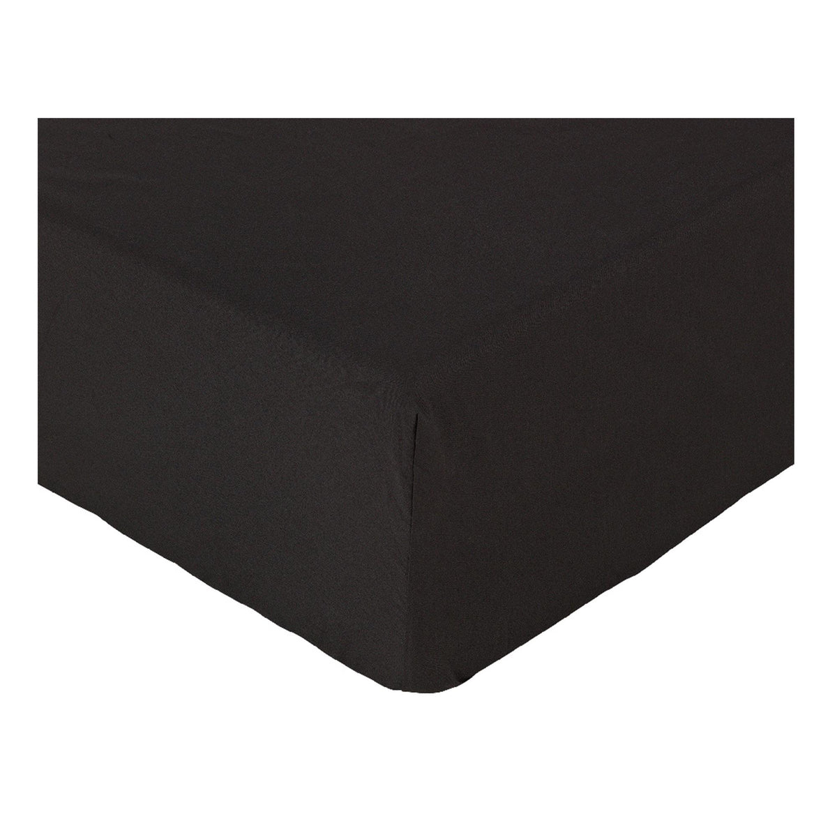 Fitted Bed Sheet in Black Made from 60% Cotton and 40% Polyester