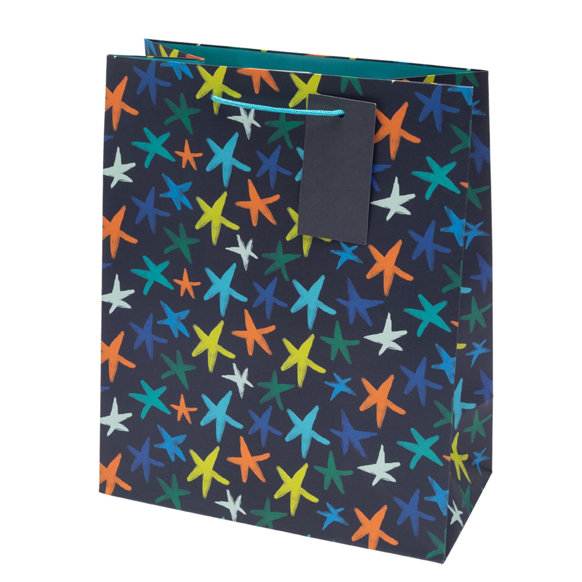 Sainsbury's large star gift bag with tag and handle - British product