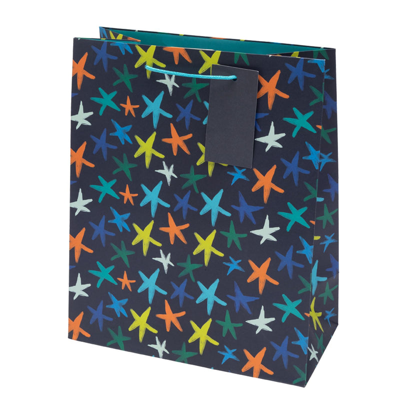 Sainsbury's large star gift bag with tag and handle - British product