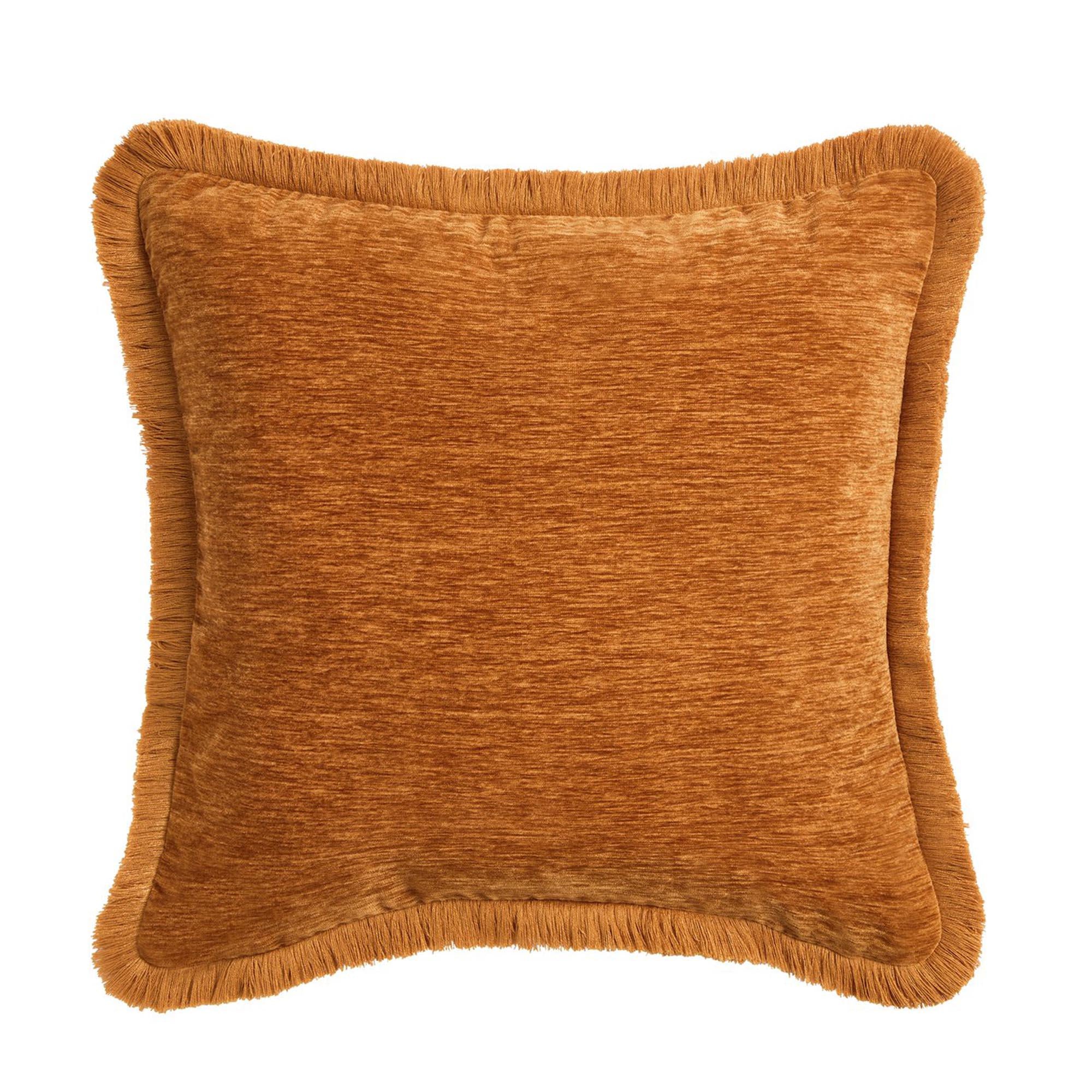 Habitat fringed chenille cushion umber 43x43, UK version