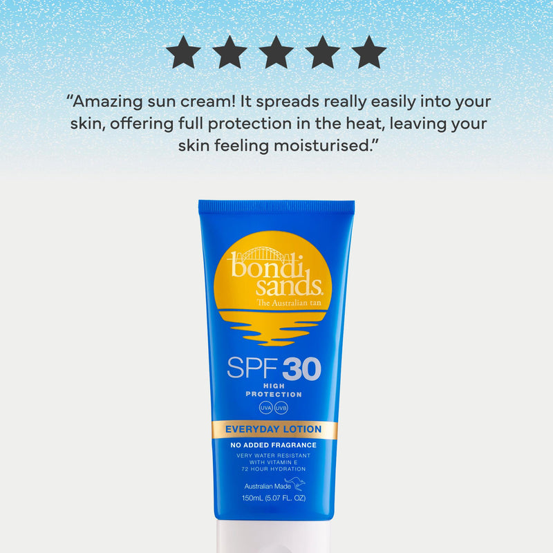 Bondi Sands SPF30 sunscreen lotion 150ml, imported from the UK