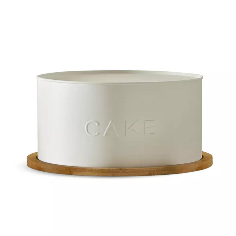 Habitat Embossed Steel Cake Tin with Bamboo Lid 41.5cm, UK version