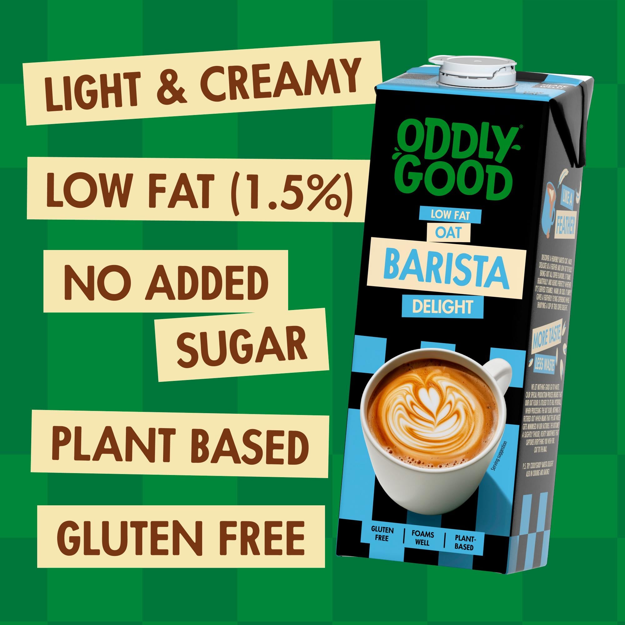 Oddlygood oat barista 1L, imported from the UK