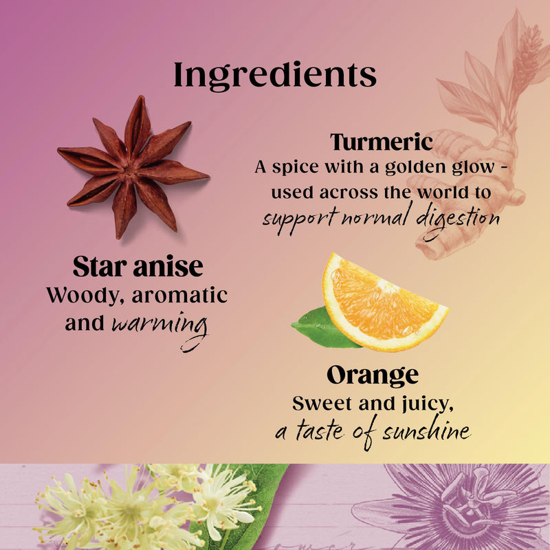 Twinings turmeric with orange and star anise tea 20 tea bags (British brand)