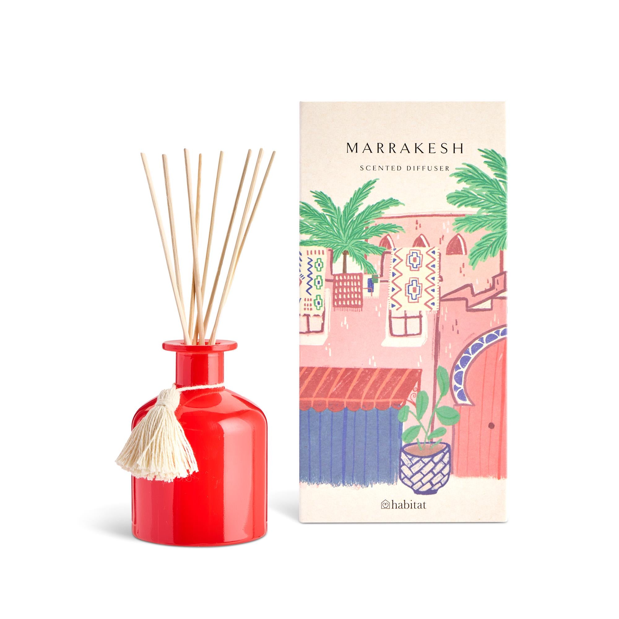Habitat Marrakesh diffuser 200ml red glass bottle, UK version