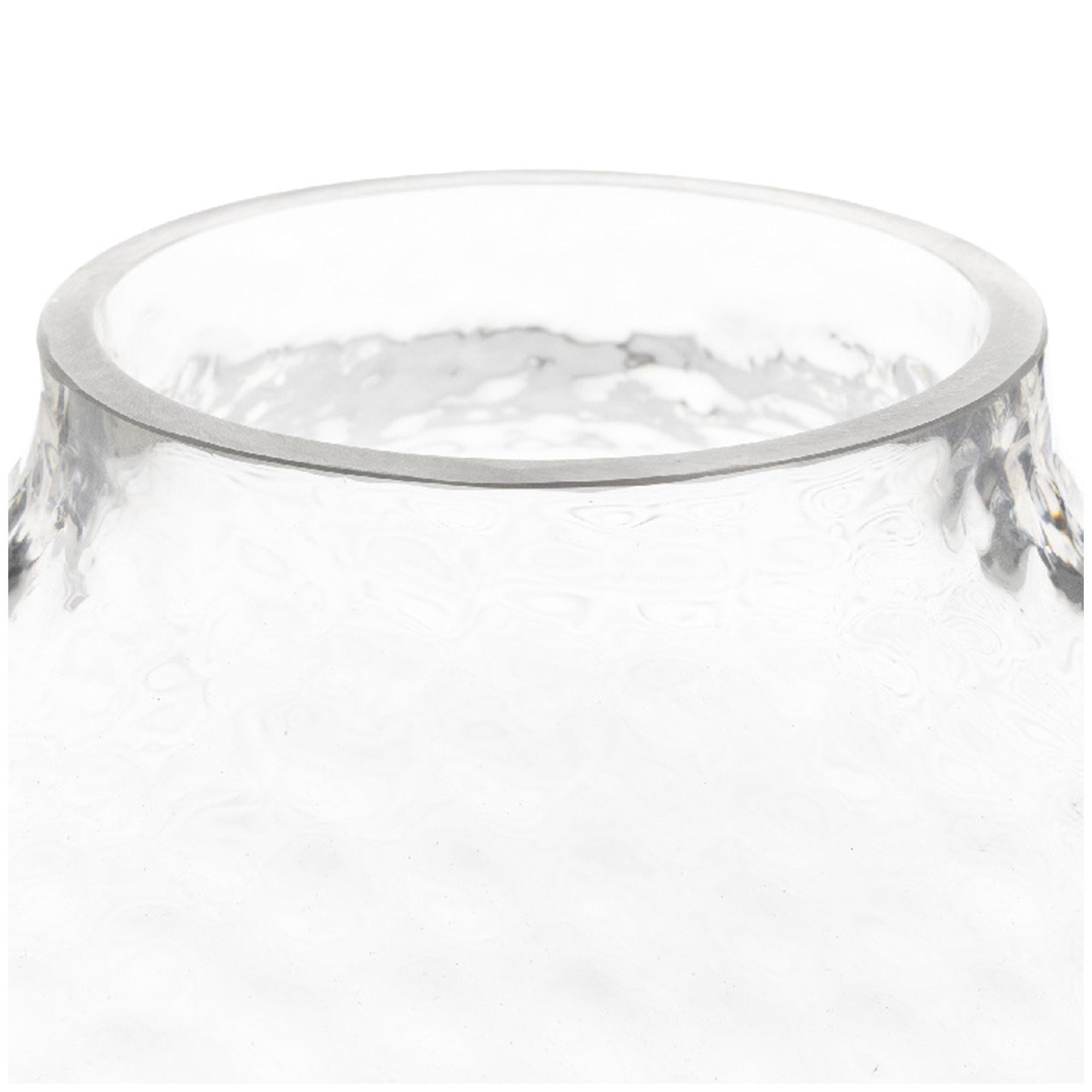 Habitat hurricane candle holder hammered glass wooden base (British brand)