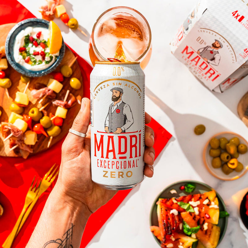 Madri Excepcional 0% alcohol-free lager cans 4x440ml - British product