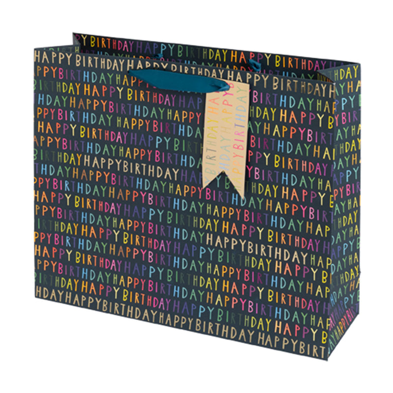 Sainsbury's Happy Birthday navy extra large gift bag (British brand)
