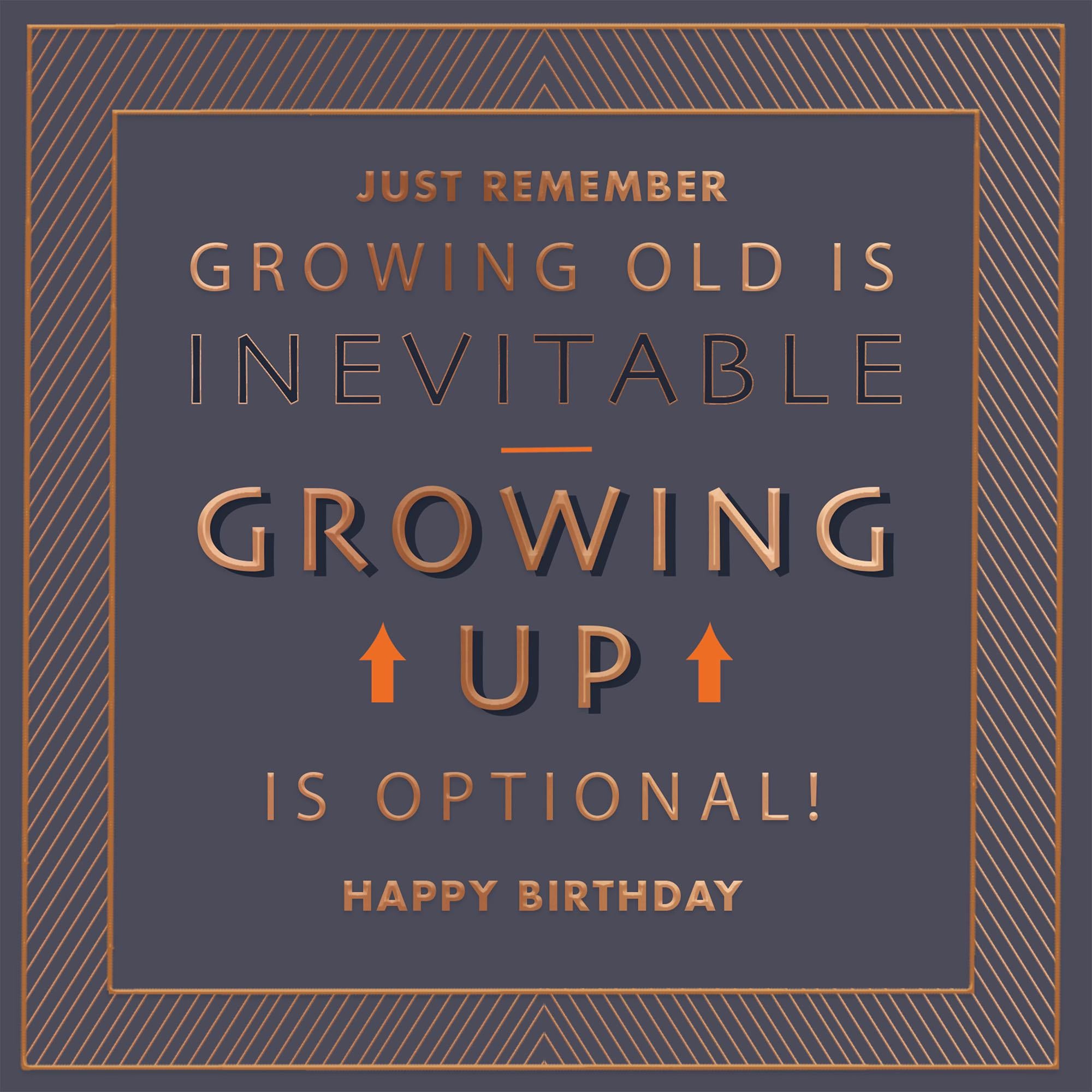 Carte Blanche birthday greeting card Growing Old is Inevitable - British product