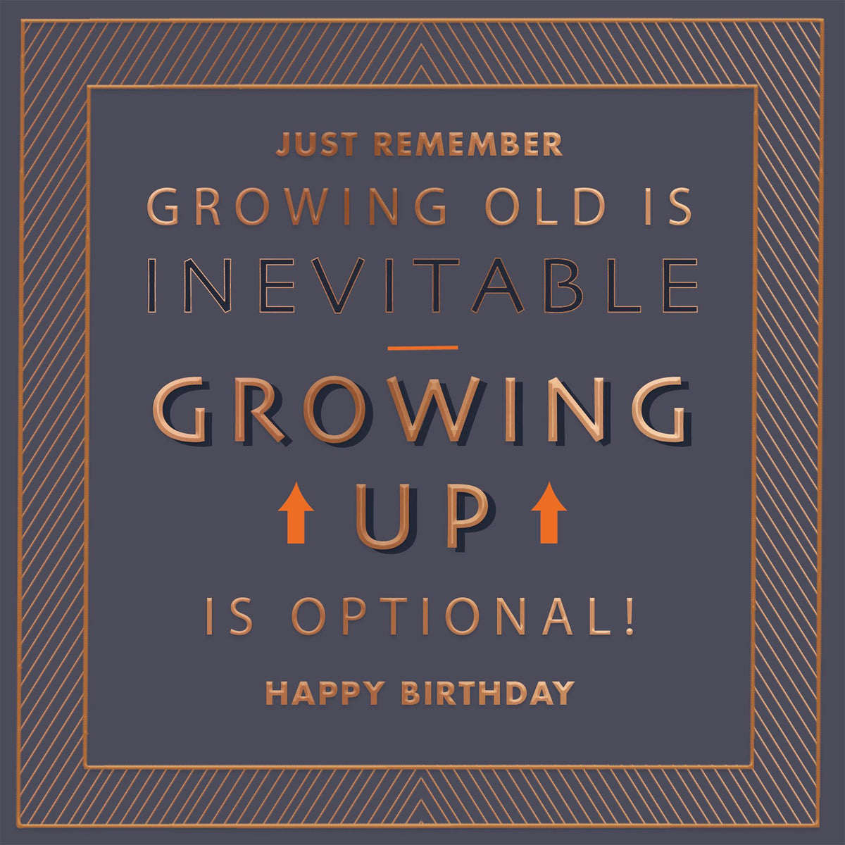 Carte Blanche birthday greeting card Growing Old is Inevitable - British product