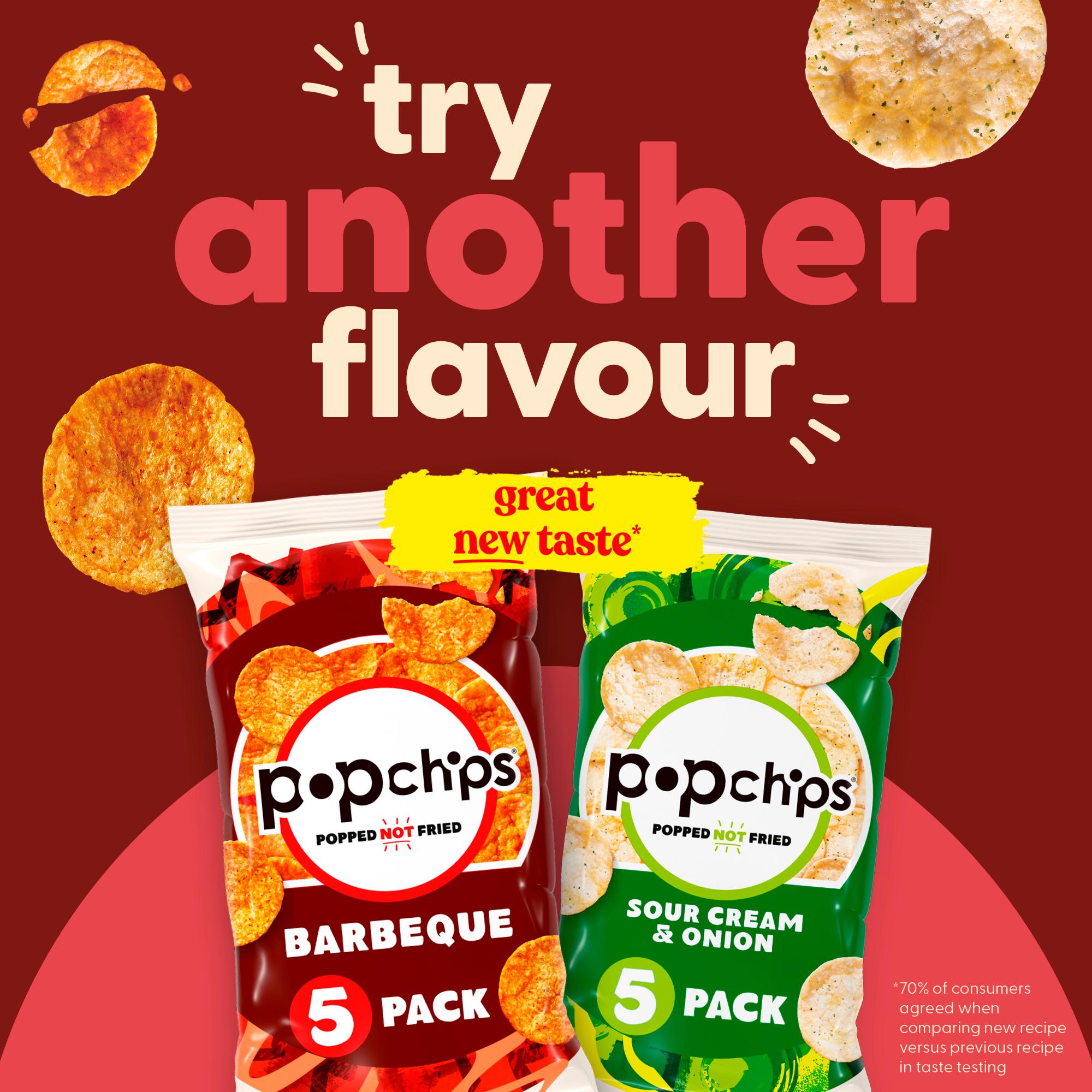 Popchips barbecue crisps multipack 5x17g, UK version