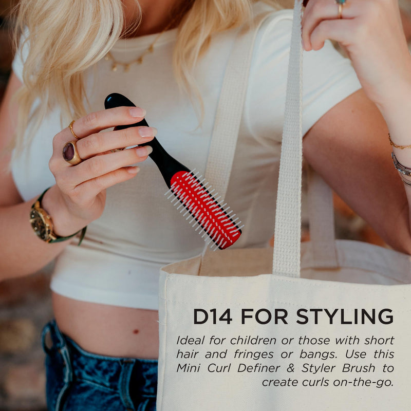 Denman D14 mini curl definer Pink Crush 5-row hairbrush, imported from the UK