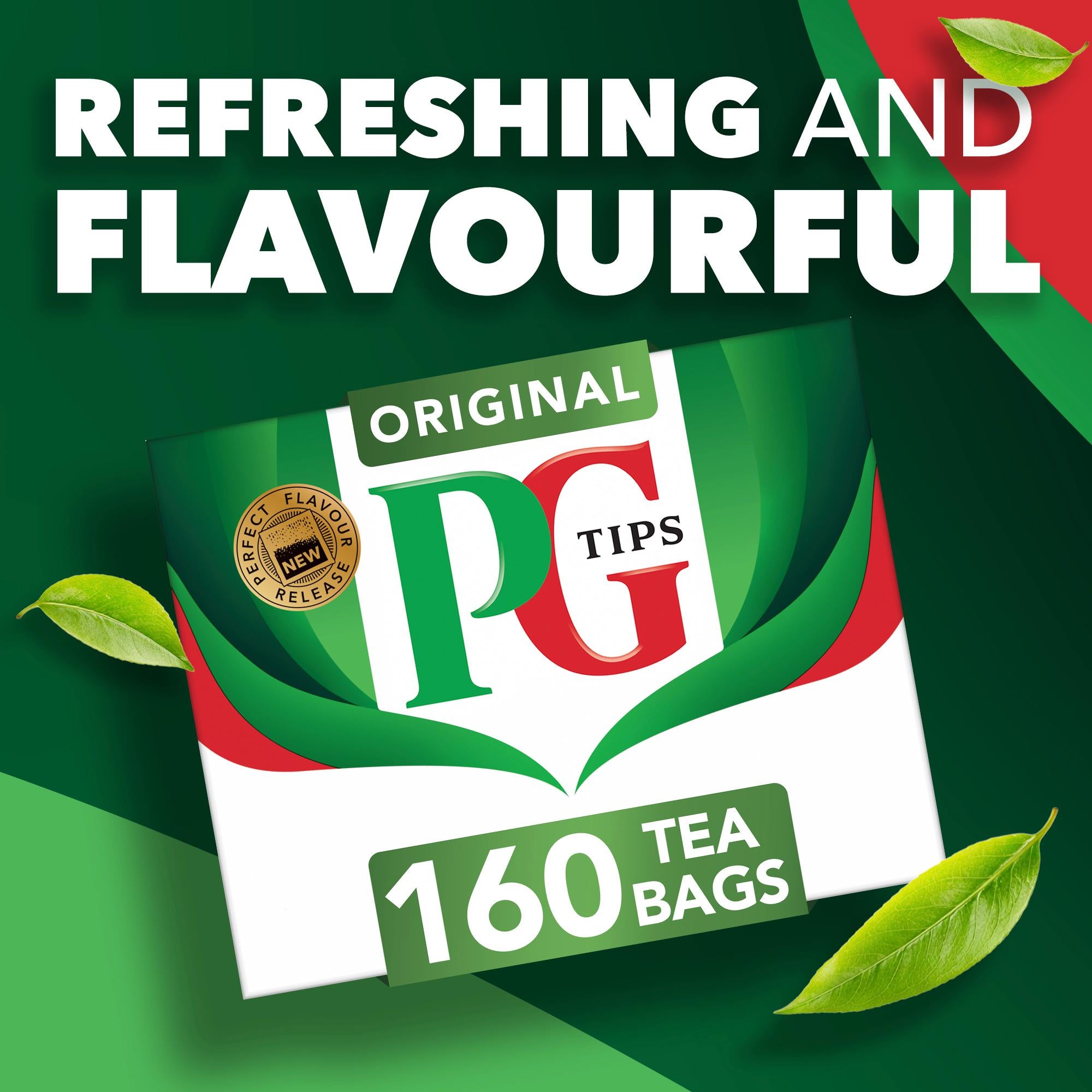 PG Tips original tea bags 160 count, imported from the UK