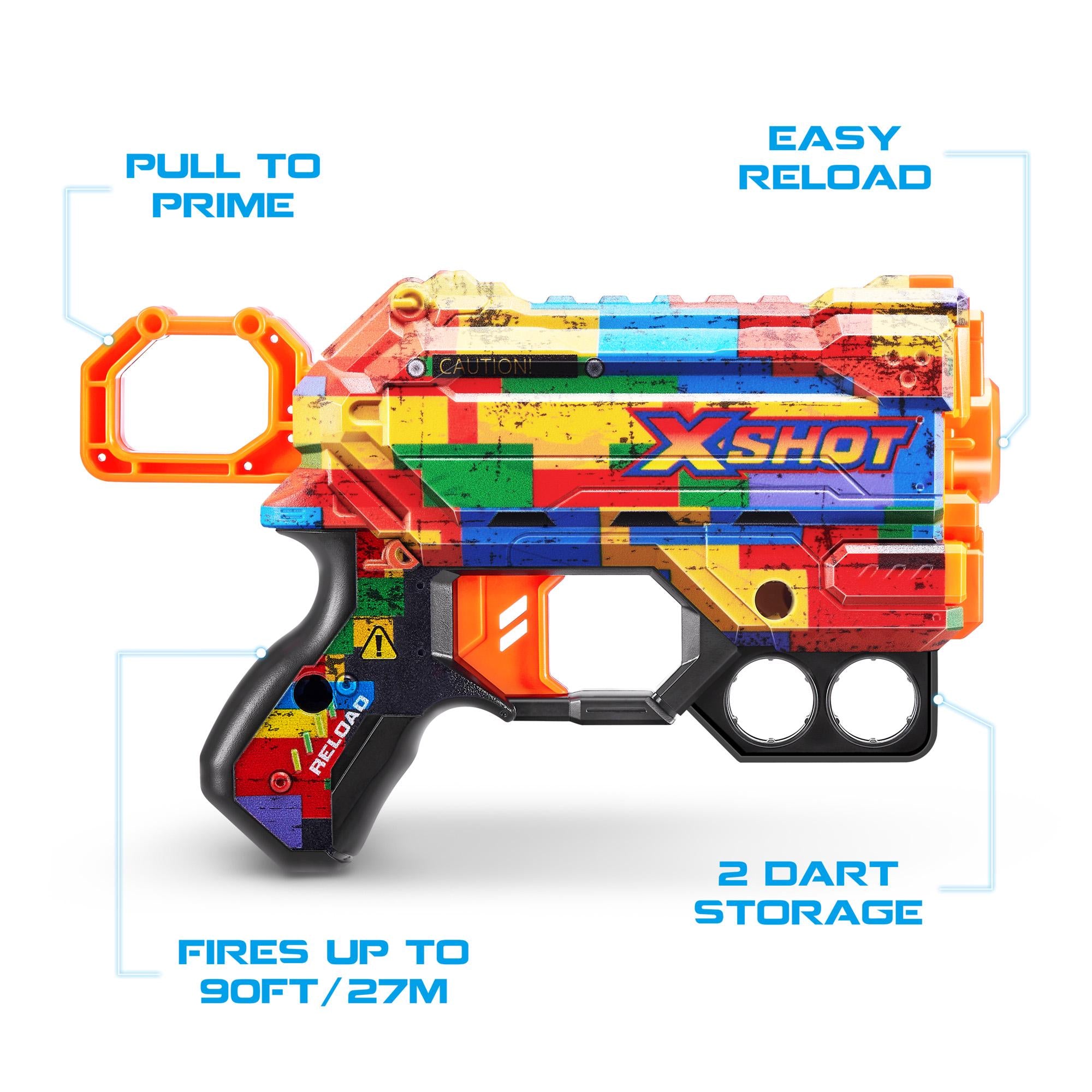 XSHOT Skins Menace Dart Blaster with 8 Foam Darts (British brand)