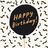 Sainsbury's birthday card black balloon 15.9cm (British brand)