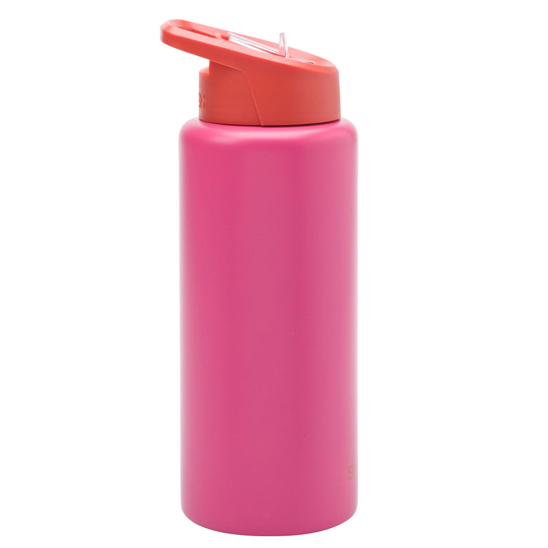 Pink Stainless Steel Sipper 1L Drink Container (British brand)