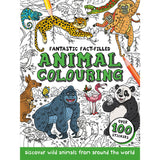 Fact-filled children's colouring book animal or dinosaur edition, UK version