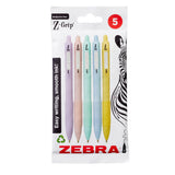 Zebra Pastel z-grip ballpoint pens 5 pack - British product
