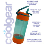 Cool Gear orange LED water bottle 450ml - British product