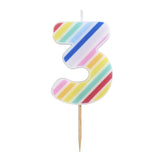 Sainsbury's Home rainbow number 3 candle 7cm (British brand)