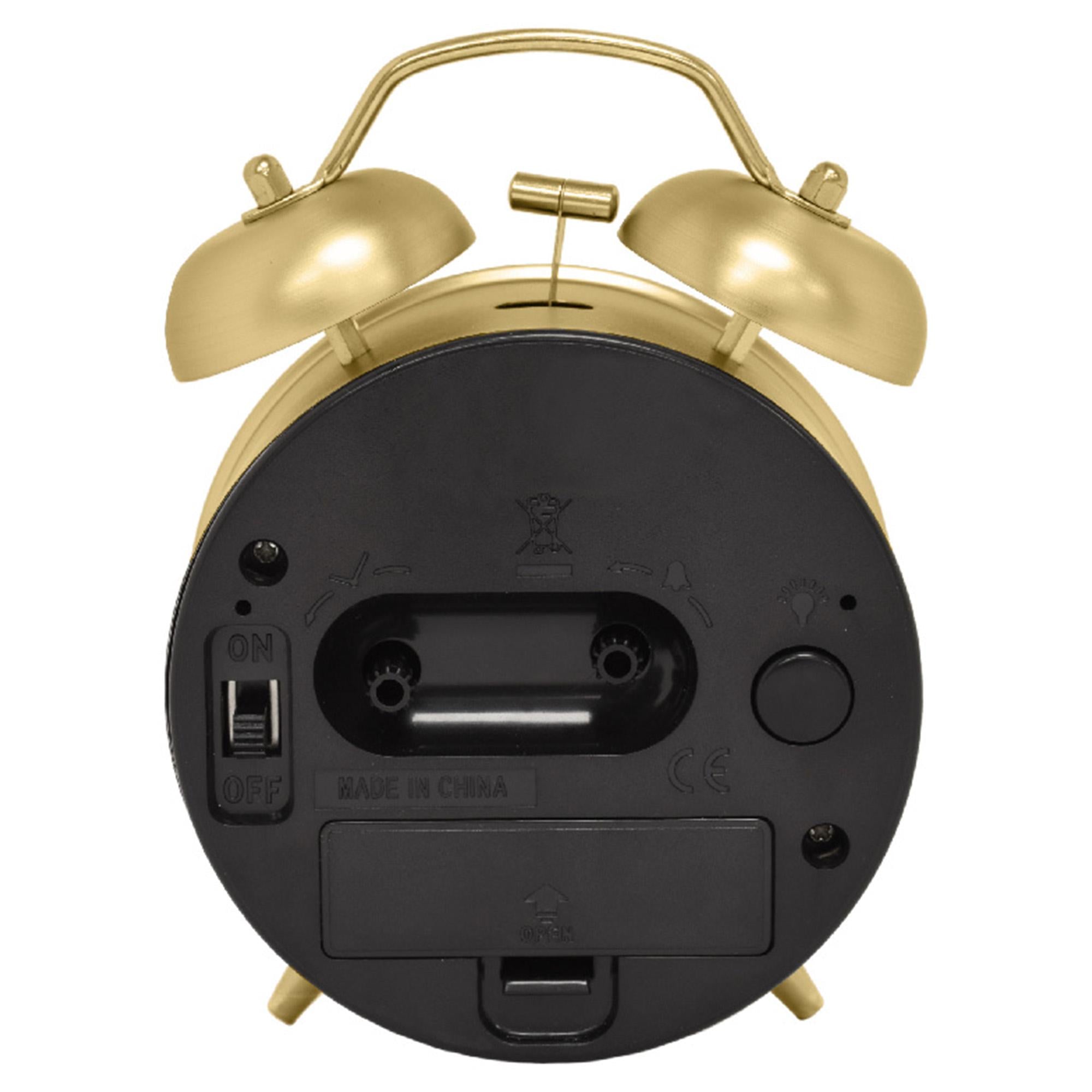 Acctim double bell alarm clock in brass - British product