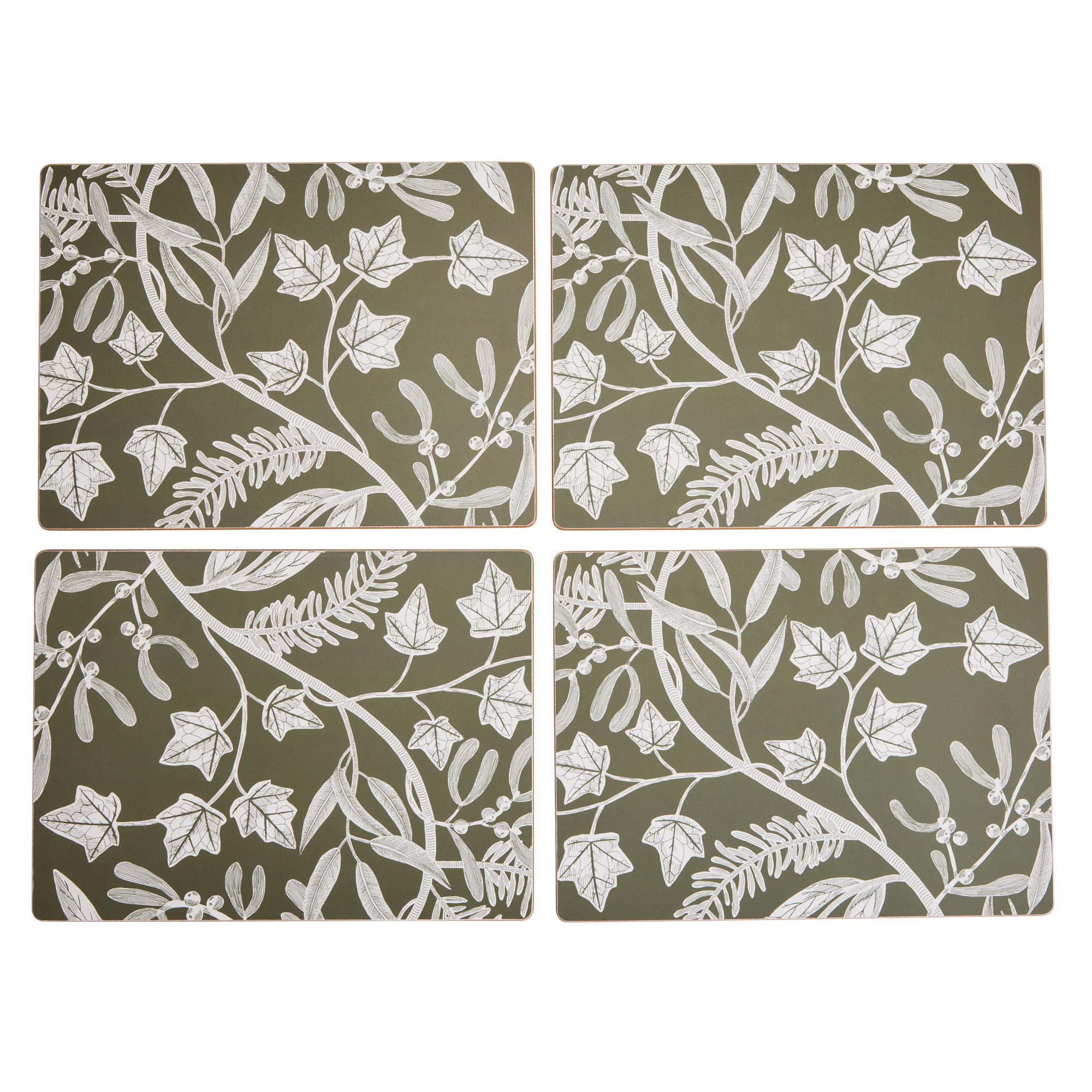 Habitat floral corkback placemats green set of 4 (British brand)