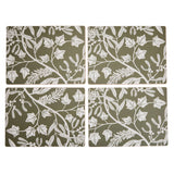 Habitat floral corkback placemats green set of 4 (British brand)