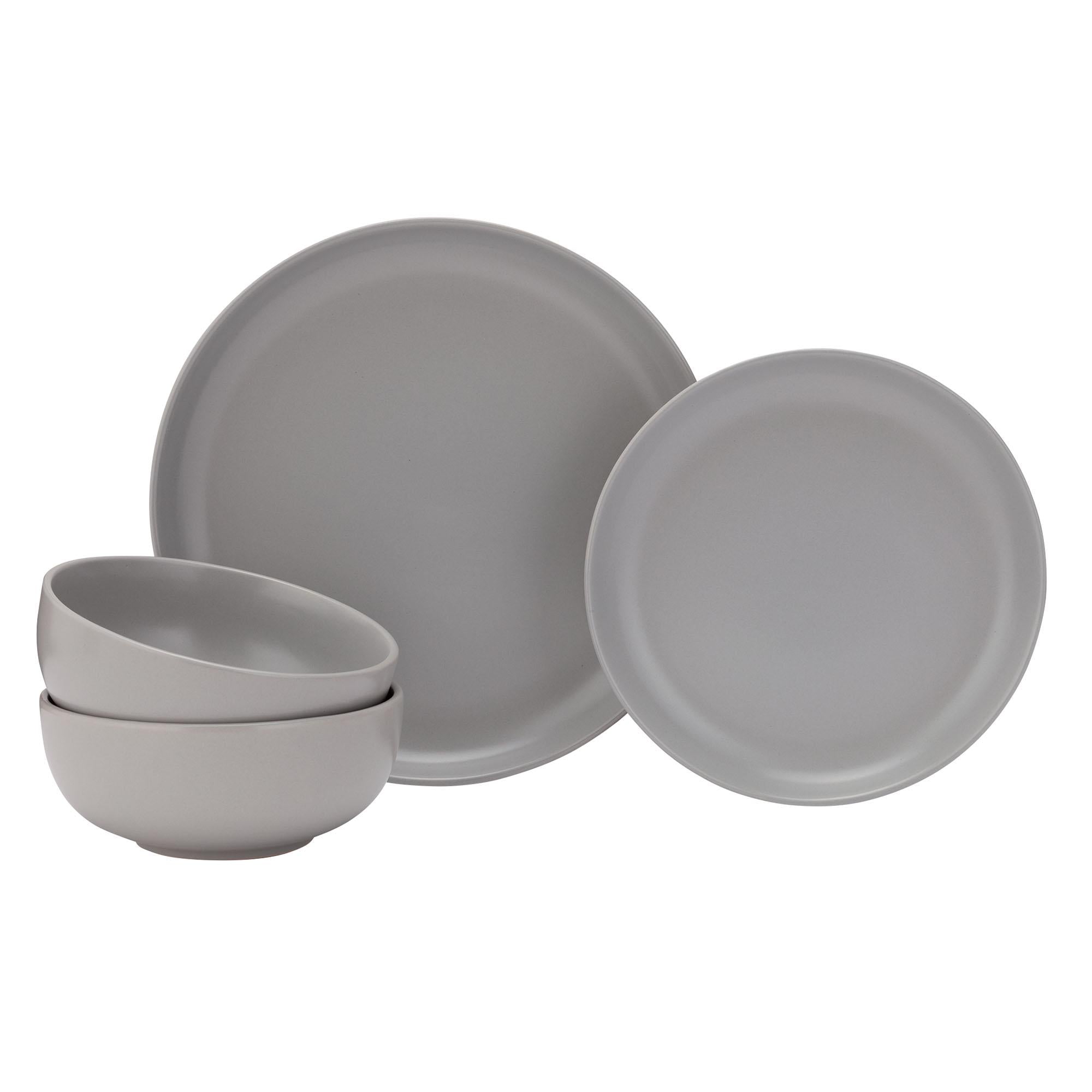 Habitat 12pc matte grey dinner set stoneware - British product