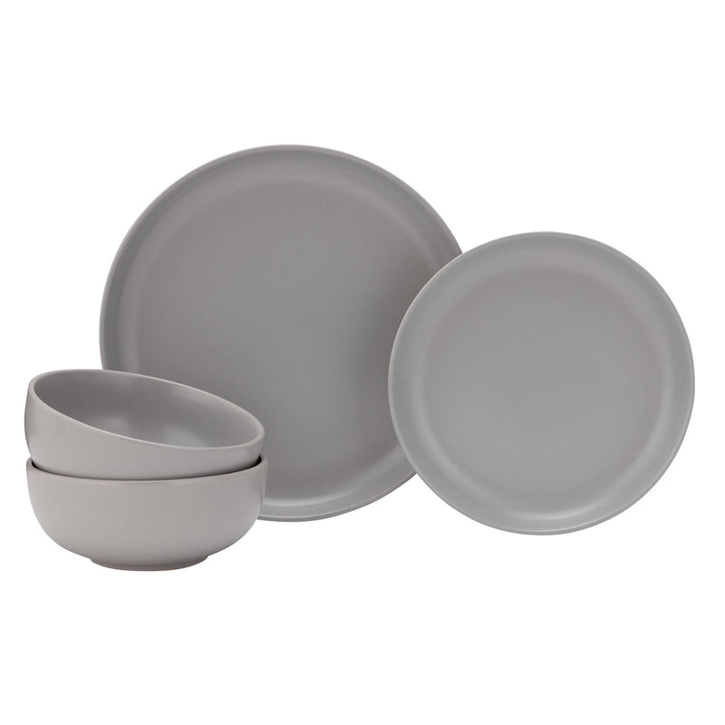 Habitat 12pc matte grey dinner set stoneware - British product