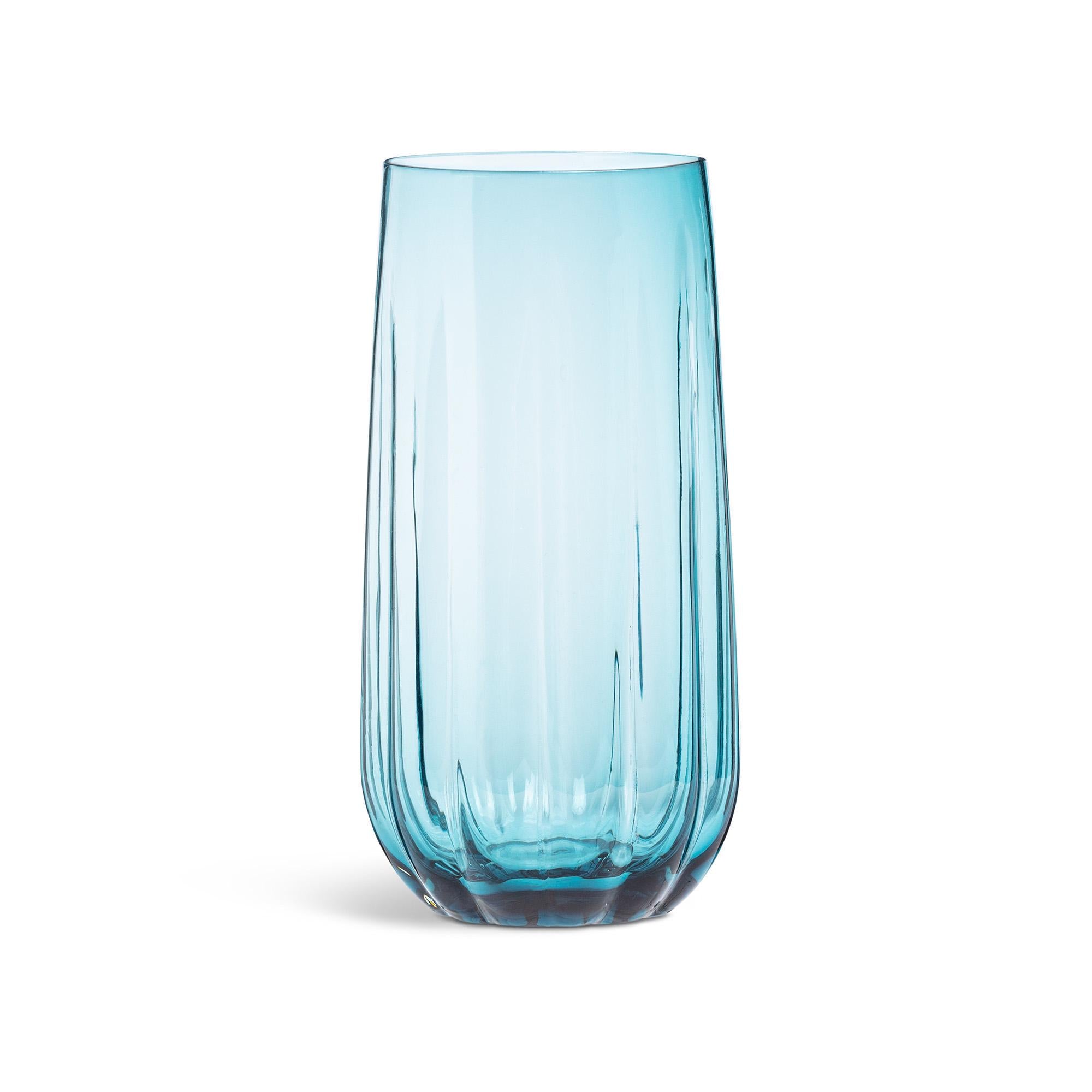 Habitat Teal Coloured Hi Ball Glass 450ml Capacity, UK version
