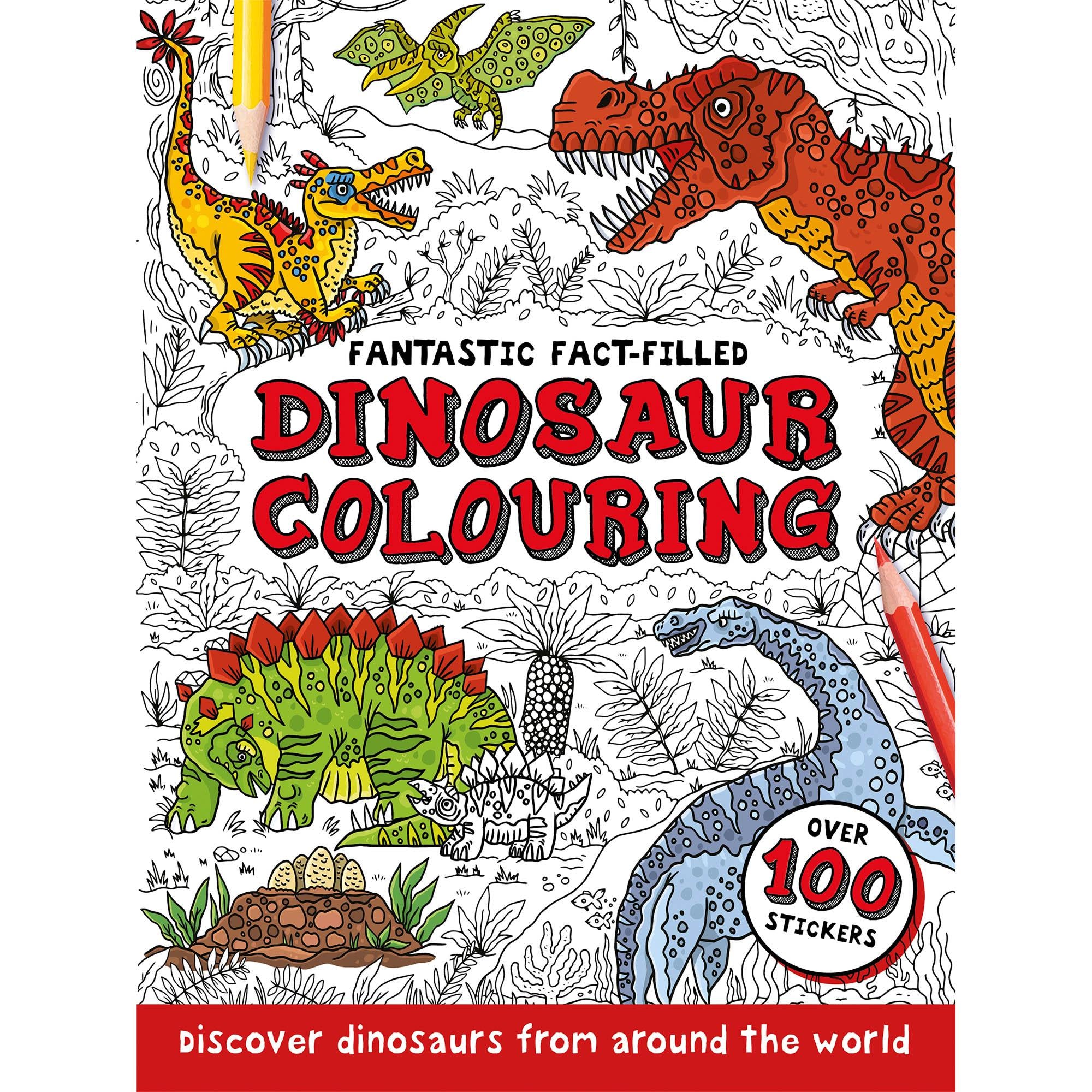 Fact-filled children's colouring book animal or dinosaur edition, UK version