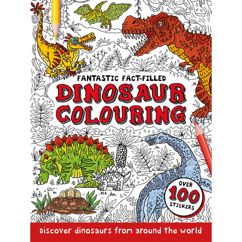 Fact-filled children's colouring book animal or dinosaur edition, UK version