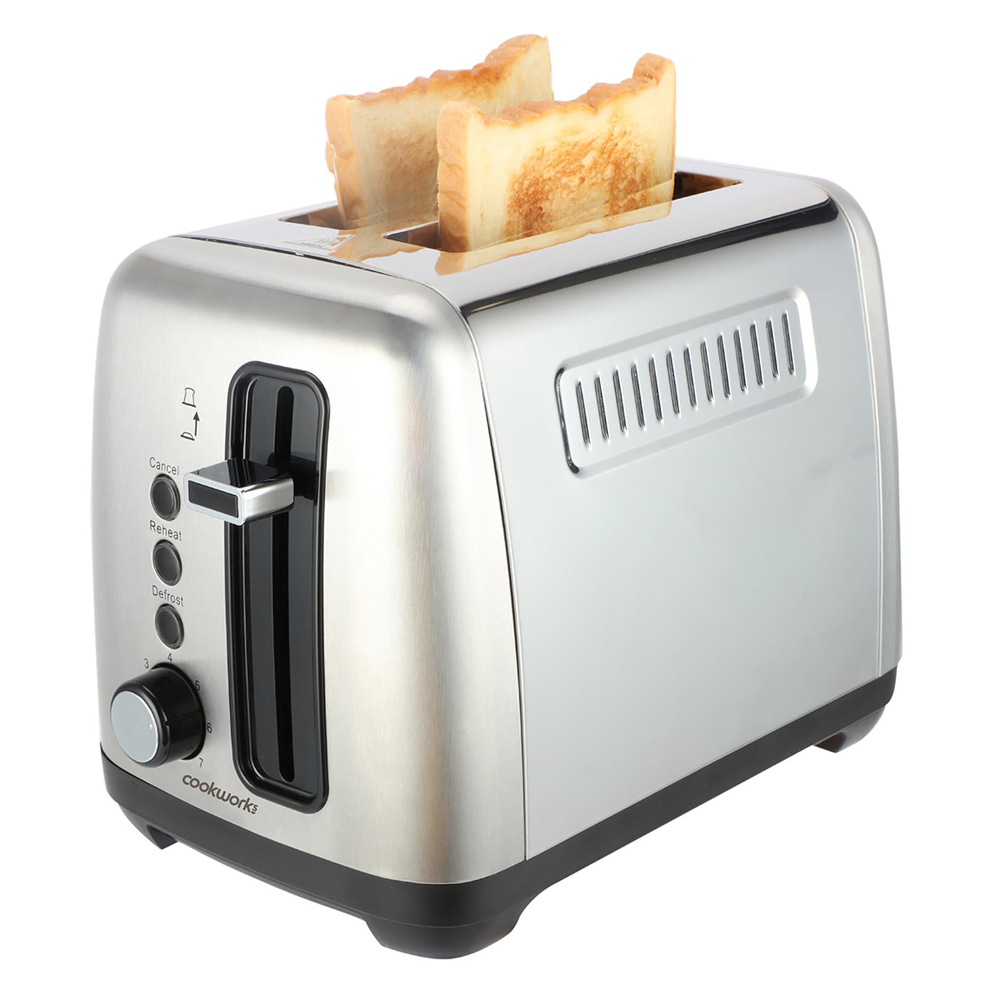 Cookworks 2 slice stainless steel toaster, imported from the UK