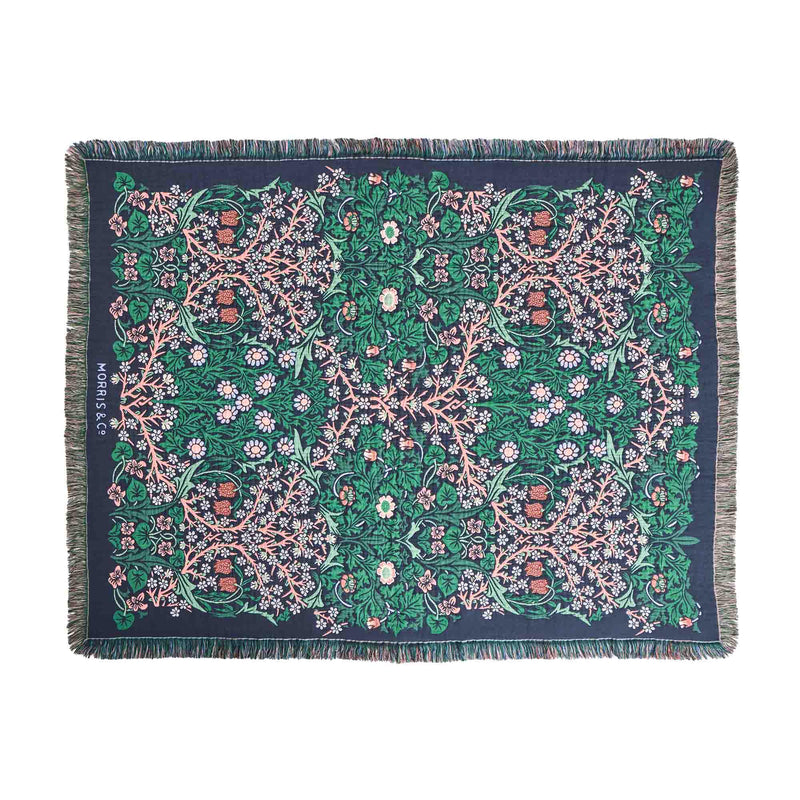 Habitat x Morris & Co Blackthorn throw green 125x150cm (British brand)
