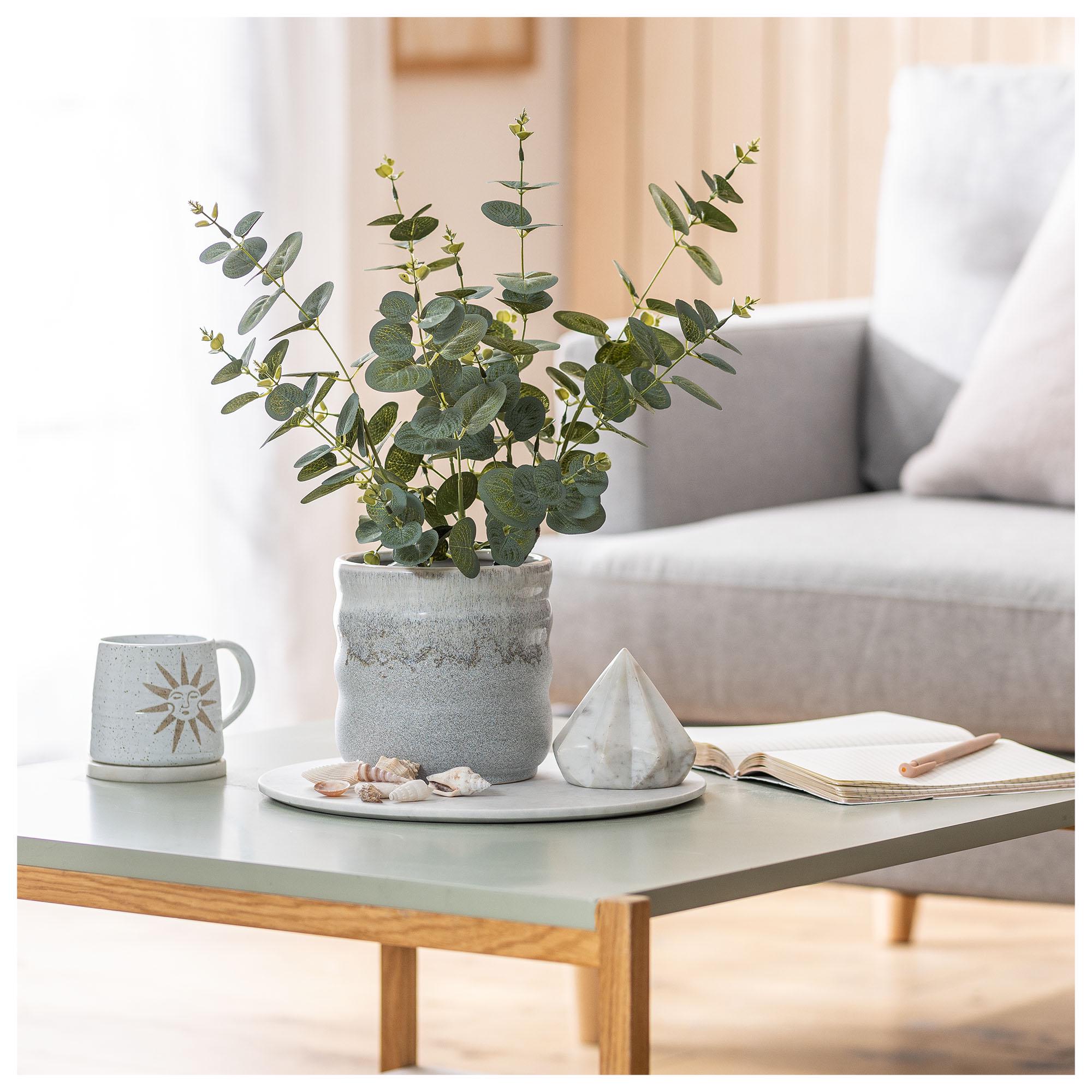 Habitat eucalyptus plant artificial large matte black pot 48cm, UK version