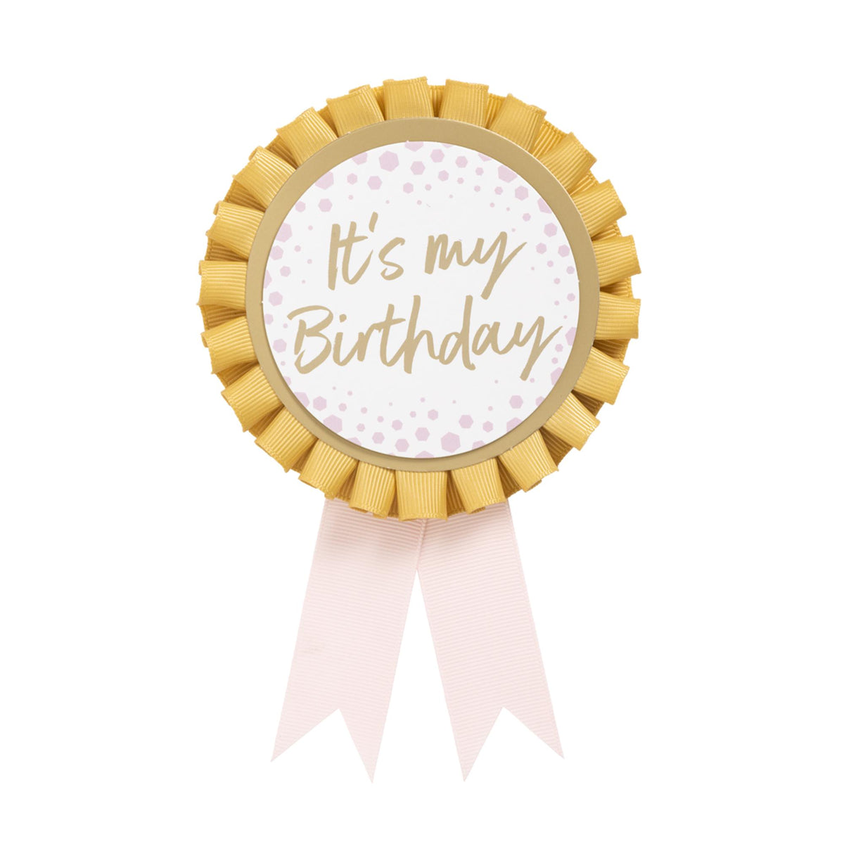 Habitat Birthday Rosette Pink Gold Adult Decoration 17cm, UK version