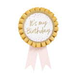 Habitat Birthday Rosette Pink Gold Adult Decoration 17cm, UK version