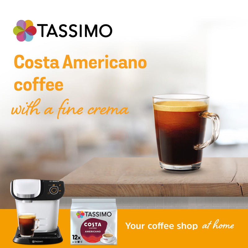Tassimo Costa Americano coffee pods 12x9g, imported from the UK