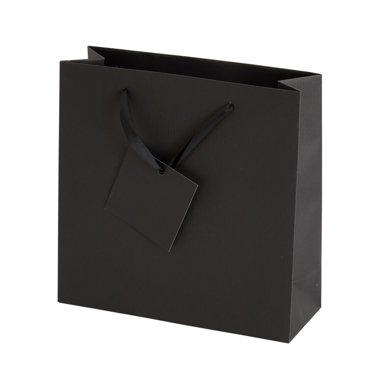 Sainsbury's Home black ribbed square gift bag 22cm, imported from the UK