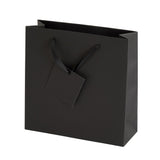 Sainsbury's Home black ribbed square gift bag 22cm, imported from the UK