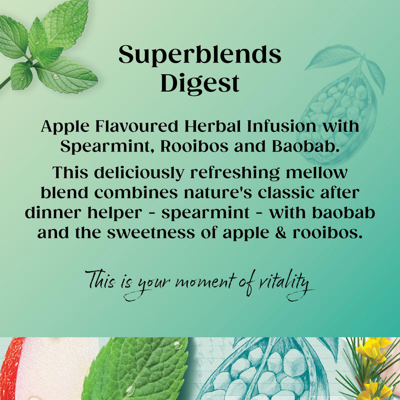 Twinings Superblends Digest herbal tea 20 tea bags, imported from the UK