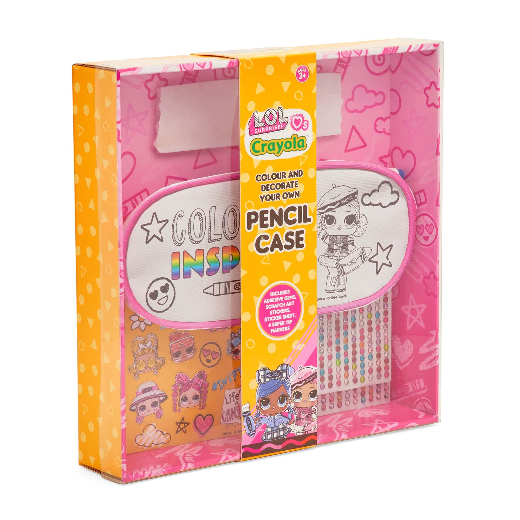 LOL Surprise Loves Crayola Pencil Case Kit 22x8x9.5cm, imported from the UK