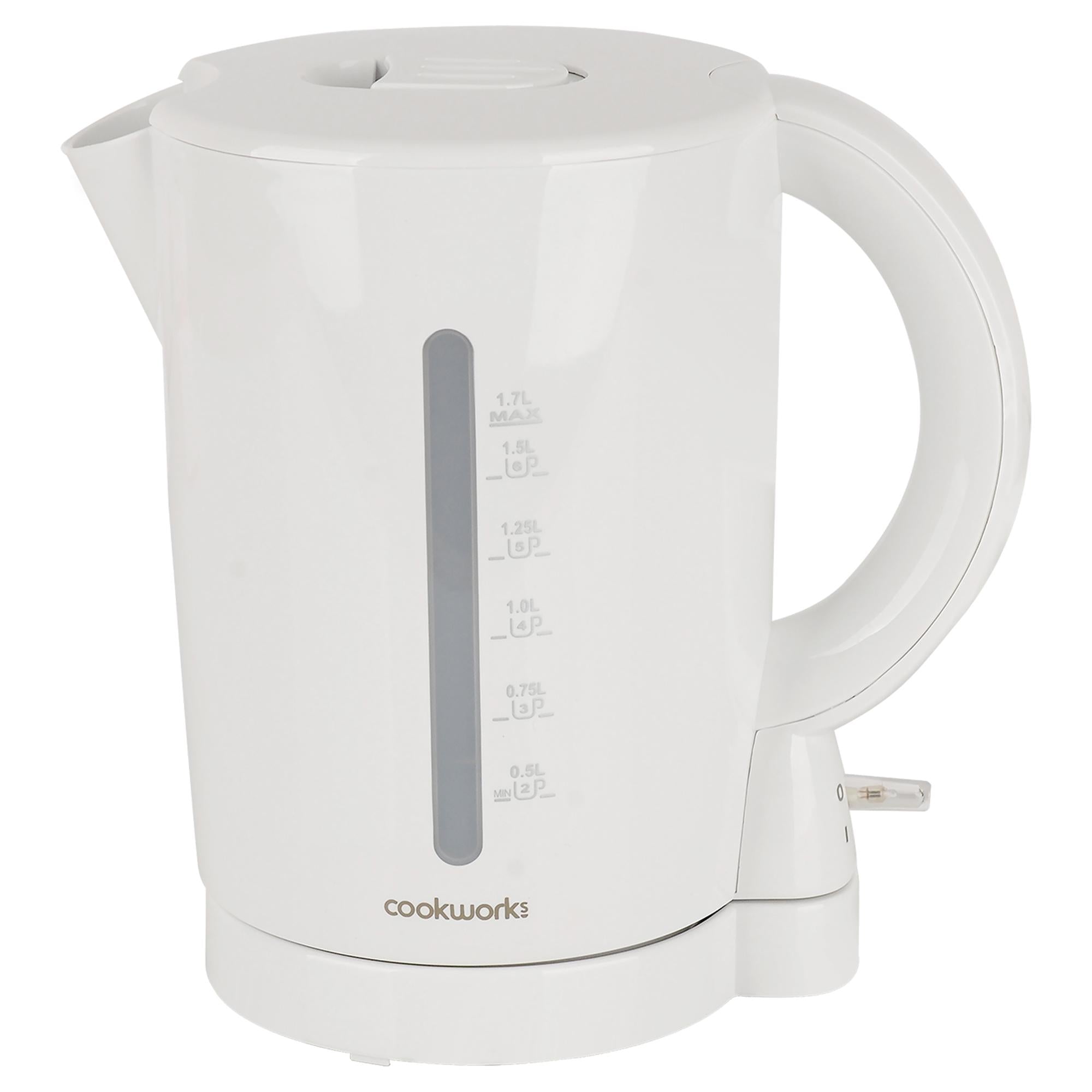 Cookworks white electric kettle 1.7L, imported from the UK