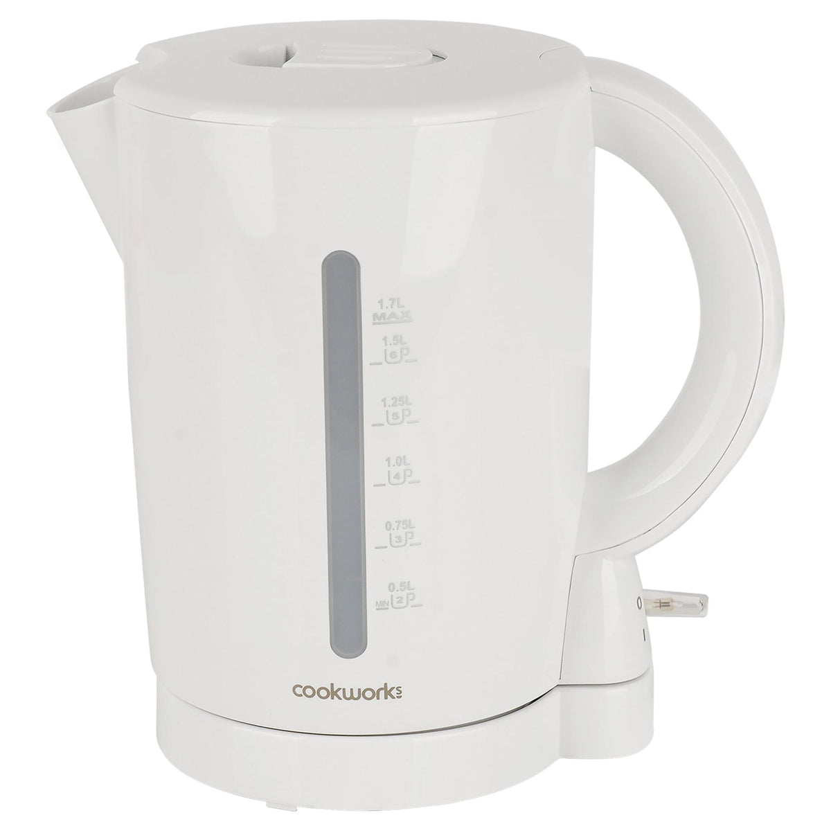 Cookworks white electric kettle 1.7L, imported from the UK